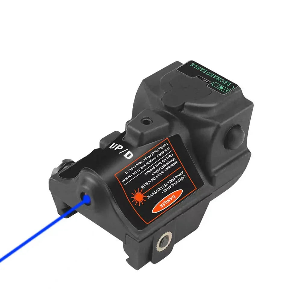 USB Rechargeable Mini Laser With Adjustable Rail Adapts to 20-23mm Rails