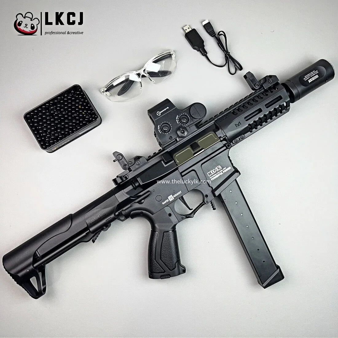 Exquisite Engraving ARP9 Gel Blaster High Rate of Fire Smooth Shooting With 7 Colors of Lighted Silencer