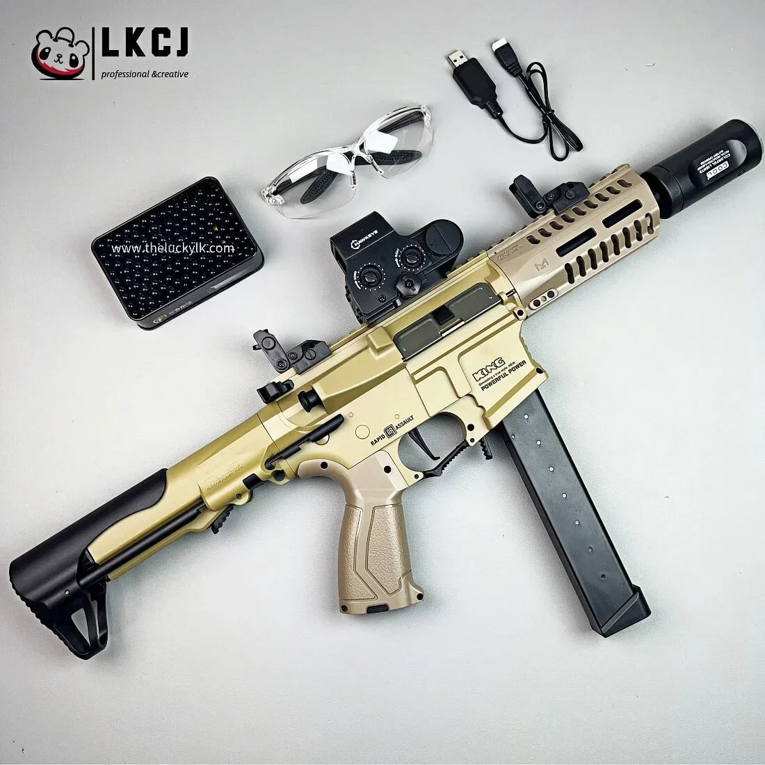 Exquisite Engraving ARP9 Gel Blaster High Rate of Fire Smooth Shooting With 7 Colors of Lighted Silencer