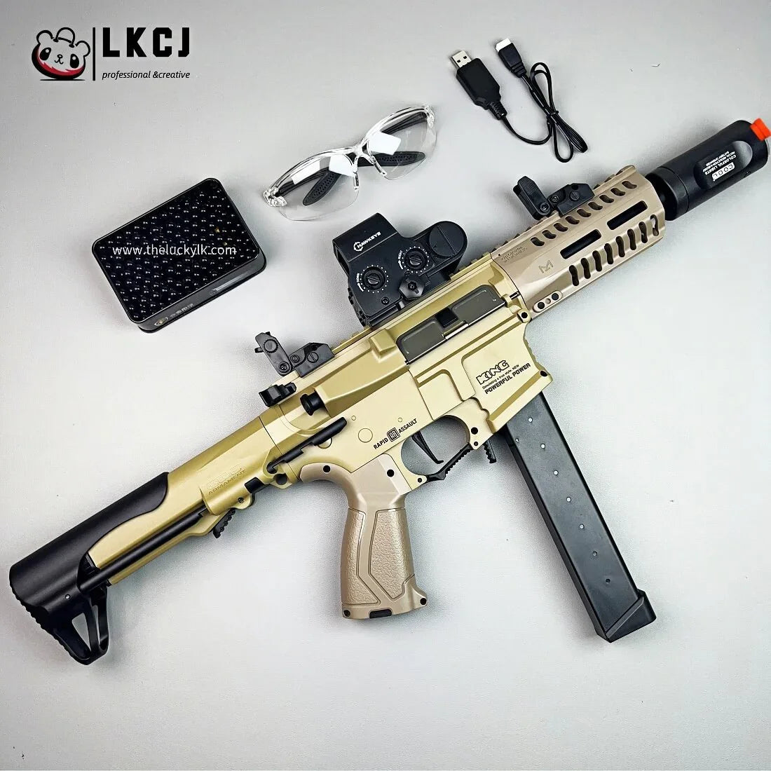 Exquisite Engraving ARP9 Gel Blaster High Rate of Fire Smooth Shooting With 7 Colors of Lighted Silencer