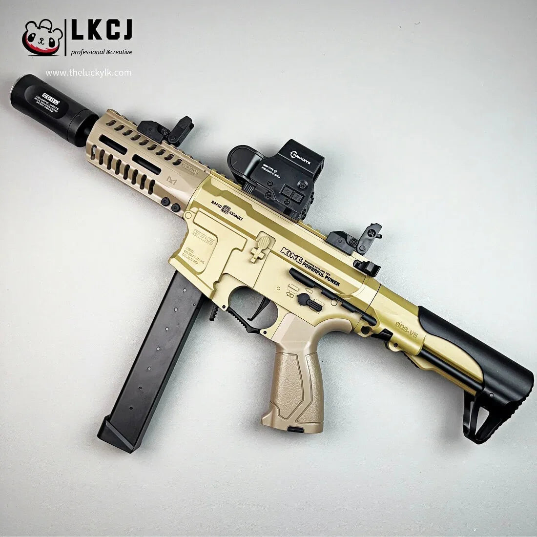 Exquisite Engraving ARP9 Gel Blaster High Rate of Fire Smooth Shooting With 7 Colors of Lighted Silencer