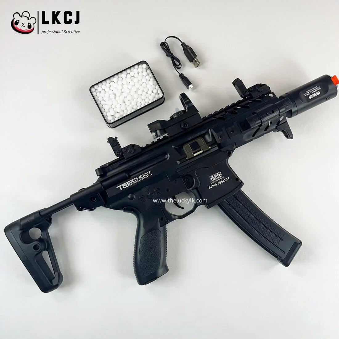 Exquisite Engraving Mpx Gel Blaster High Rate of Fire Smooth Shooting With 7 Colors of Lighted Silencer LKCJ