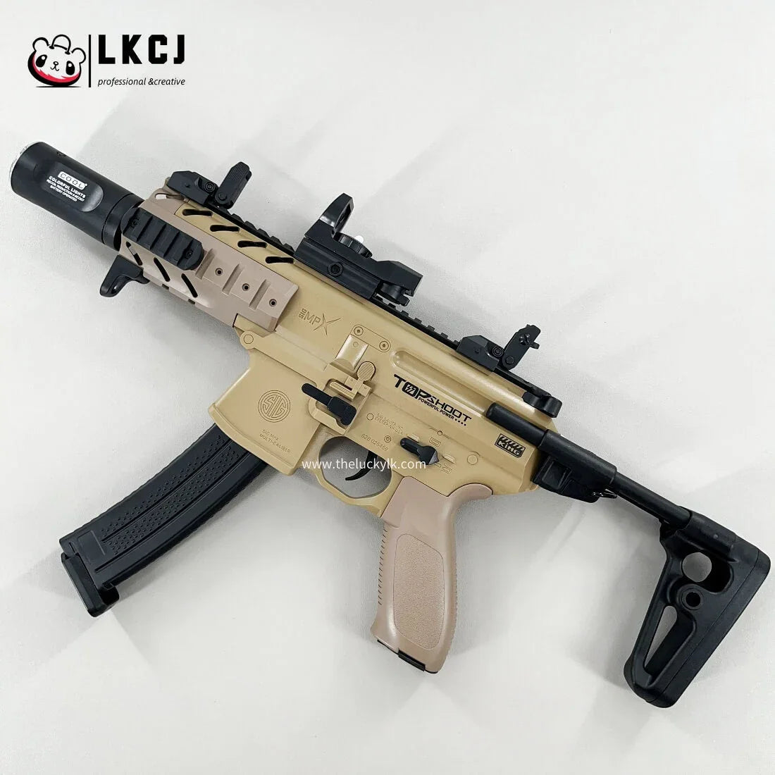 Exquisite Engraving Mpx Gel Blaster High Rate of Fire Smooth Shooting With 7 Colors of Lighted Silencer LKCJ