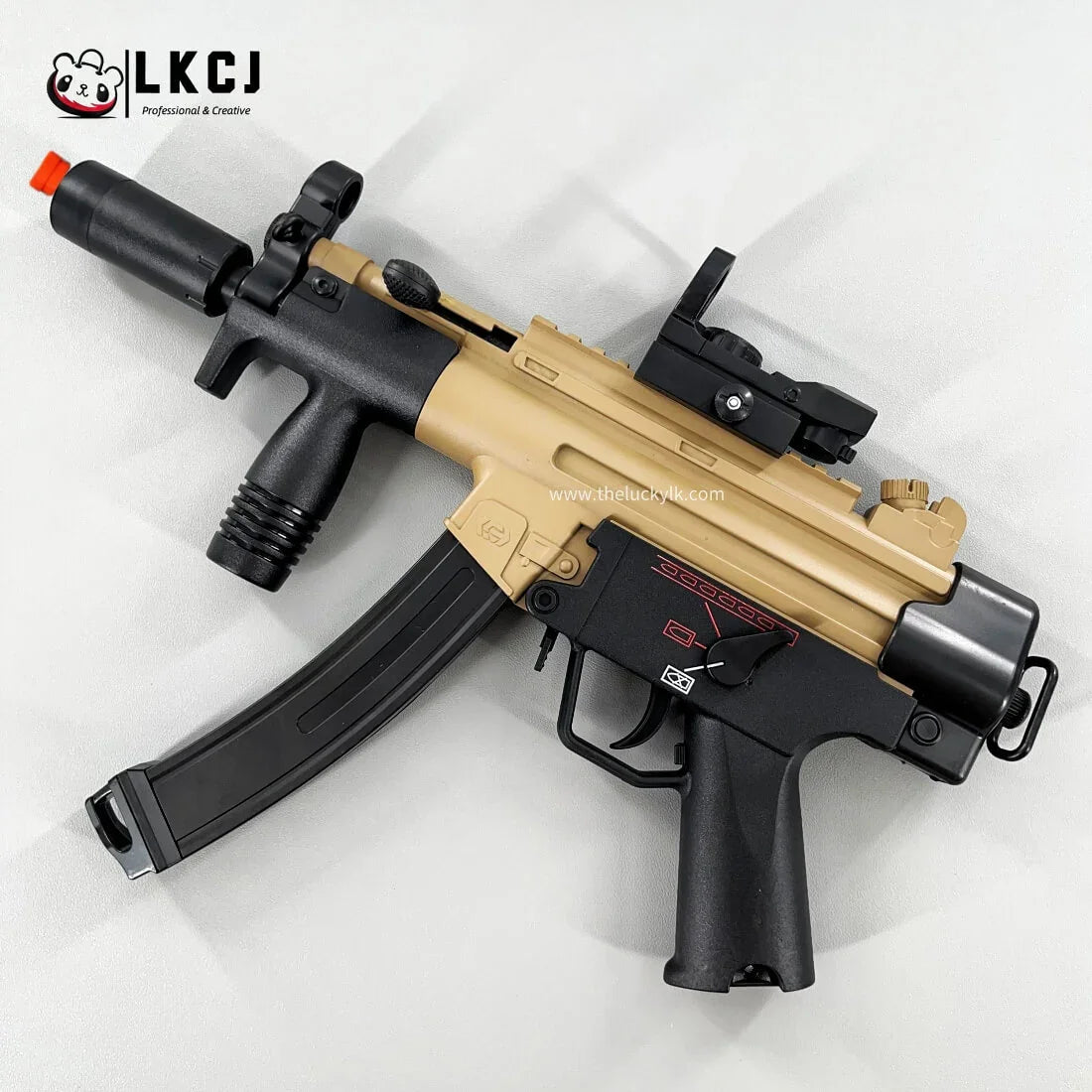 Exquisite Engraving MP5K Gel Blaster High Rate of Fire Smooth Shooting With 7 Colors of Lighted Silencer