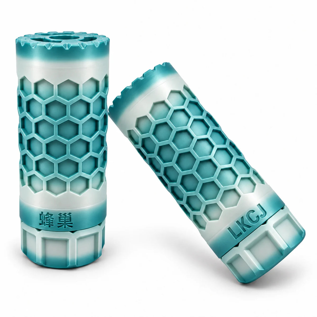 LKCJ Honeycomb smoke tracer in Glacier Blue with blue and white coloring and a hexagonal pattern