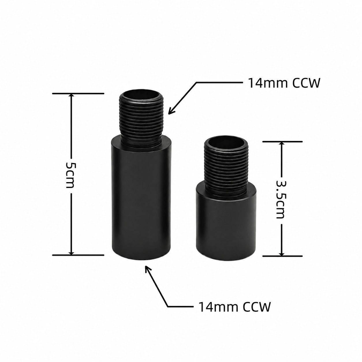 14mm CCW CNC Metal Extension Tube