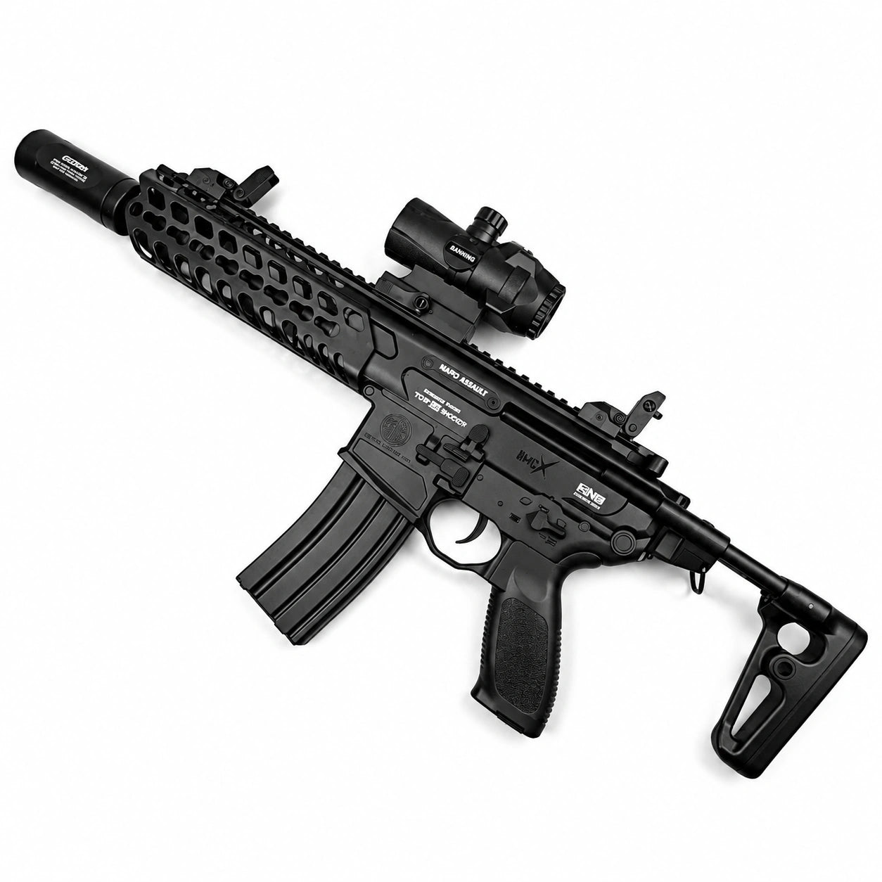 Exquisite Engraving MCX Gel Blaster High Rate of Fire Smooth Shooting With 7 Colors of Lighted Silencer