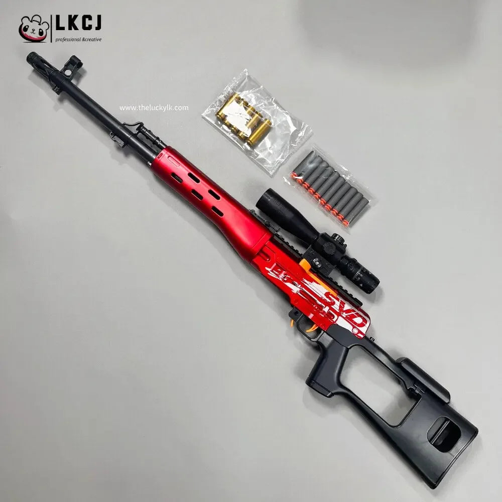 SVD Snipers With Exquisite Wood Color Soft Bullet Gun Toy LKCJ