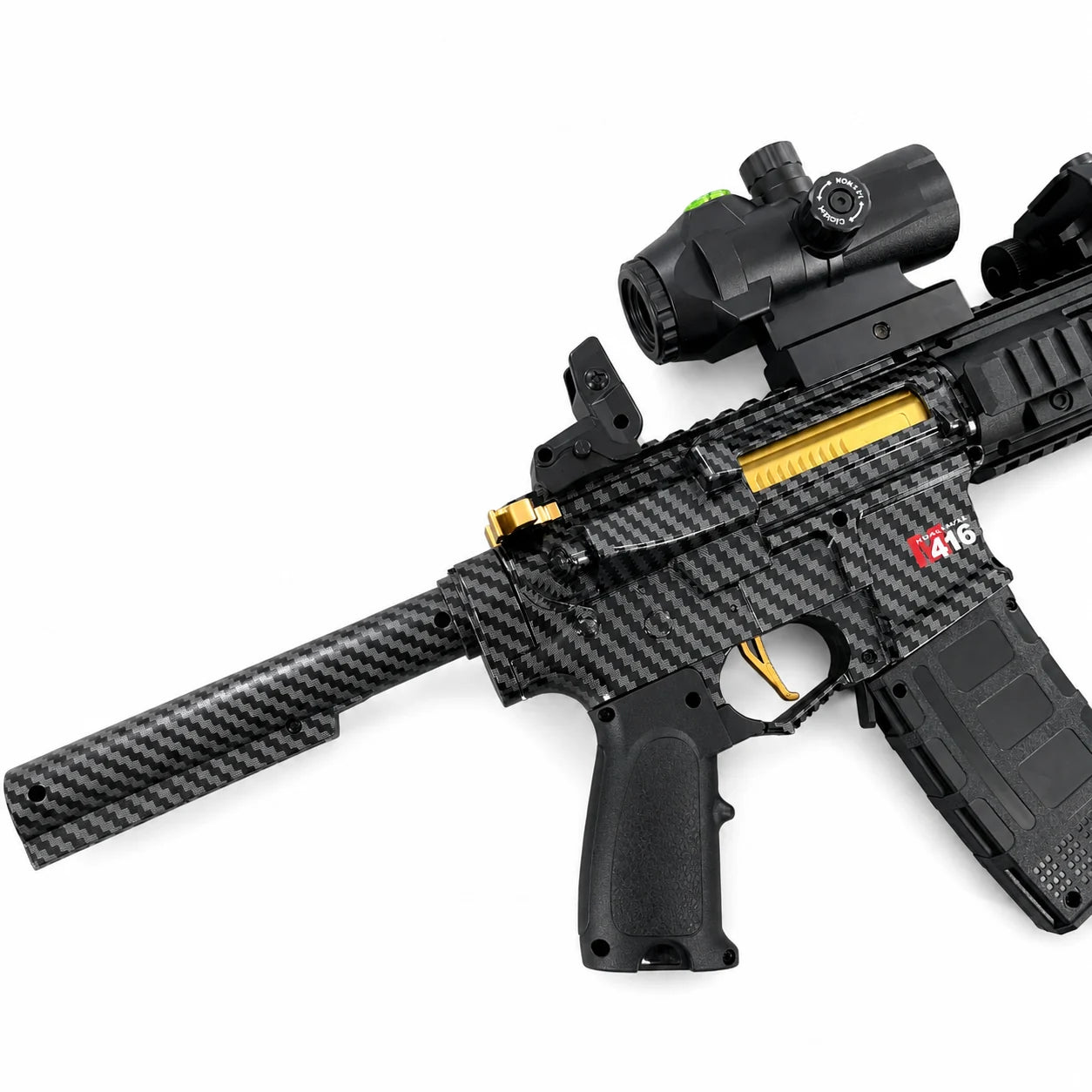 Carbon Fiber Gold Embellished M416 Gel Blaster