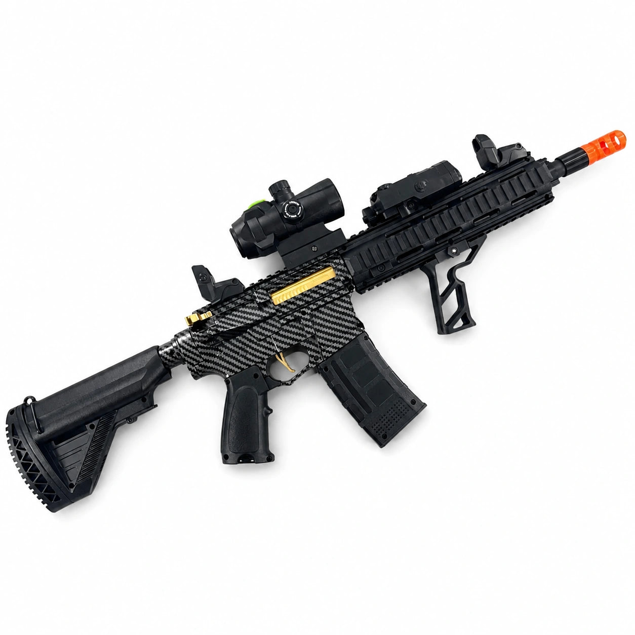 Carbon Fiber Gold Embellished M416 Gel Blaster – LKCJ