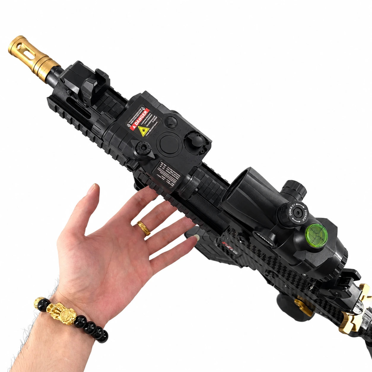 Carbon Fiber Gold Embellished M416 Gel Blaster