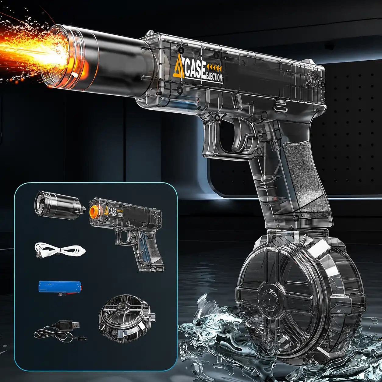 G Pistol Water Gun With Lighting Tracer