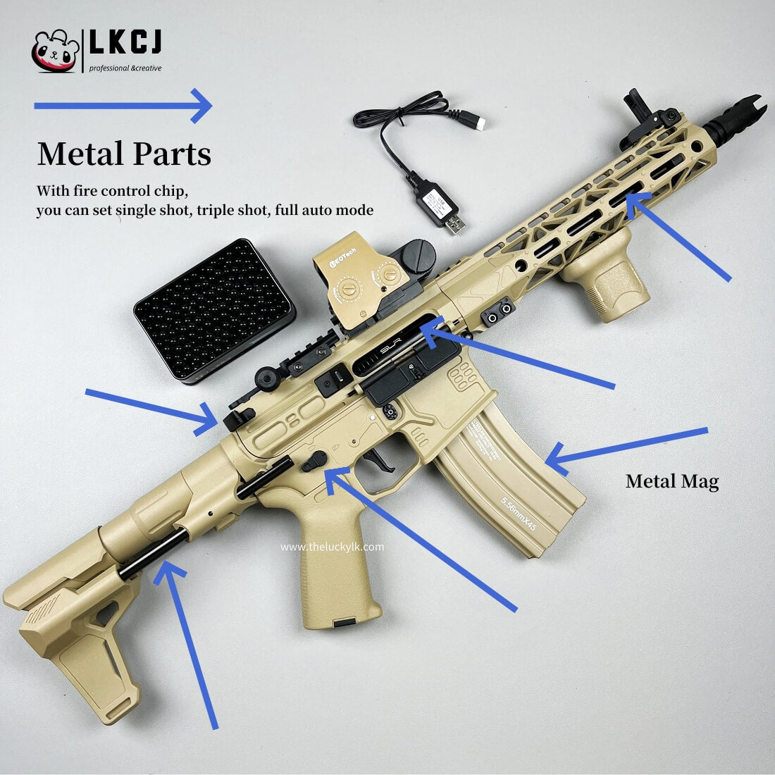 SLR PDW Gel Blaster With Programmable Fire Control Chip