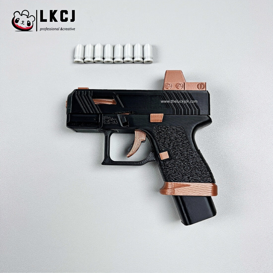 3D Printed Mini Pistol 34 Blowback Dart Blaster Automatic Shell Ejection LKCJ