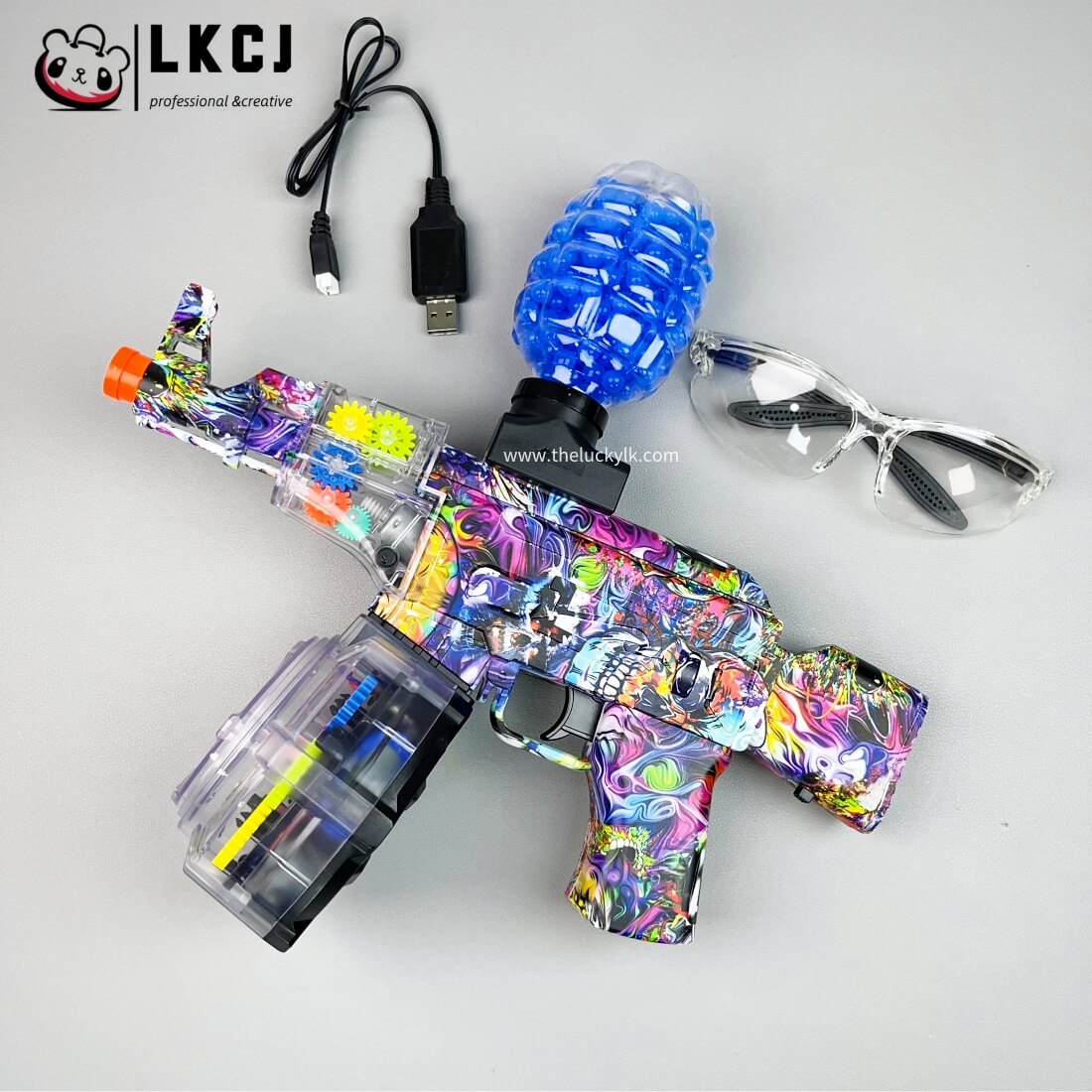 Desert Eagle/Mini AK47-With Color Lighted Gear Drums LKCJ