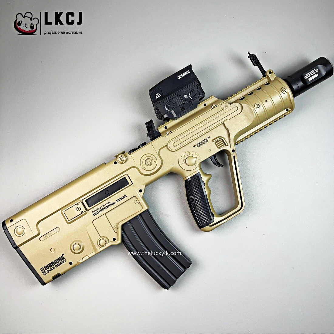 Exquisite Engraving X95 Gel Blaster High Rate of Fire  Smooth Shooting With 7 Colors of Lighted Silencer