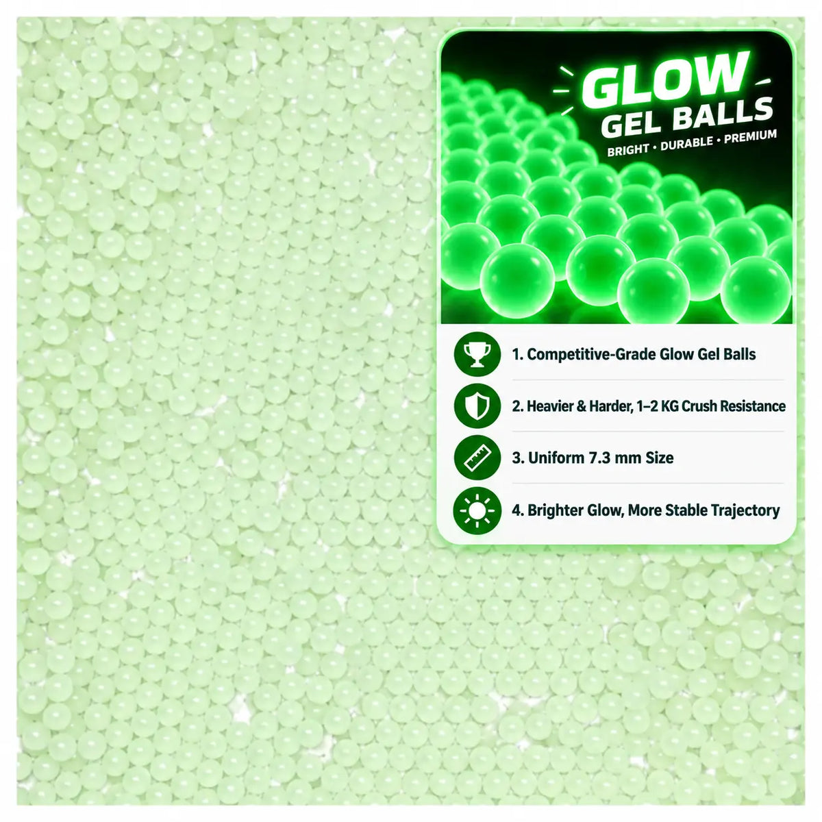 2 Packs of 6x Hardened Gel Balls for Enhancing the Performance of Gel Blasters