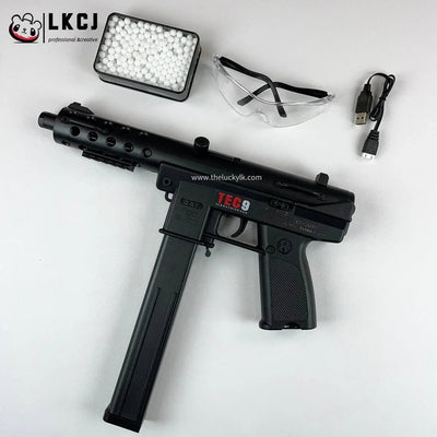 Gold/Sliver TEC9 Gel Blaster With 7 Colors of Lighted Silencer LKCJ