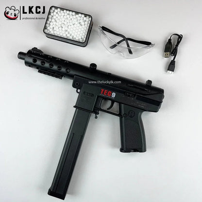 Gold/Sliver TEC9 Gel Blaster With 7 Colors of Lighted Silencer LKCJ