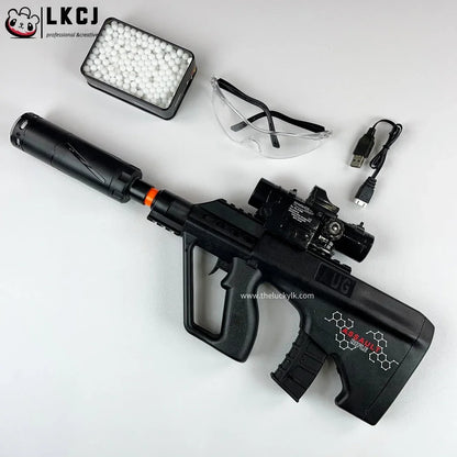 Mini Aug Gel Blaster With 7 Colors of Lighted Silencer Recommended Age Range: 10-15 Years