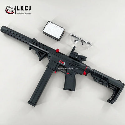 Gold/Sliver TEC9 Gel Blaster With 7 Colors of Lighted Silencer LKCJ