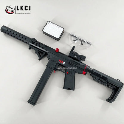 Gold/Sliver TEC9 Gel Blaster With 7 Colors of Lighted Silencer LKCJ