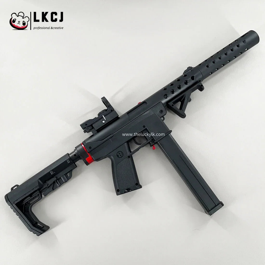 Gold/Sliver TEC9 Gel Blaster With 7 Colors of Lighted Silencer LKCJ