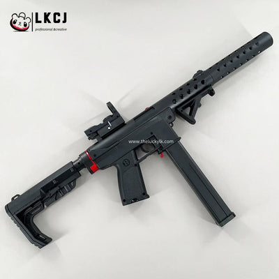 Gold/Sliver TEC9 Gel Blaster With 7 Colors of Lighted Silencer LKCJ