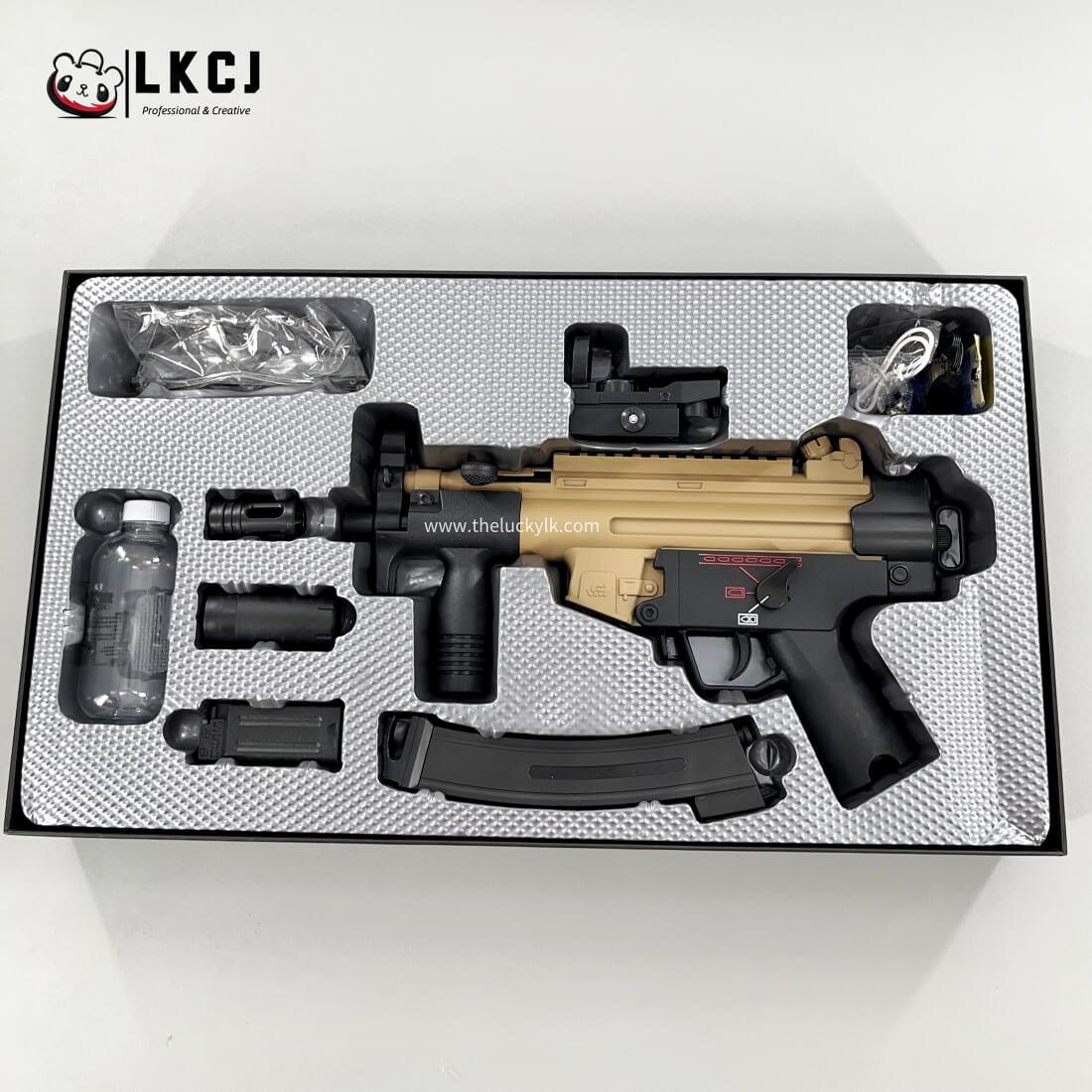 Exquisite Engraving MP5K Gel Blaster High Rate of Fire  Smooth Shooting With 7 Colors of Lighted Silencer