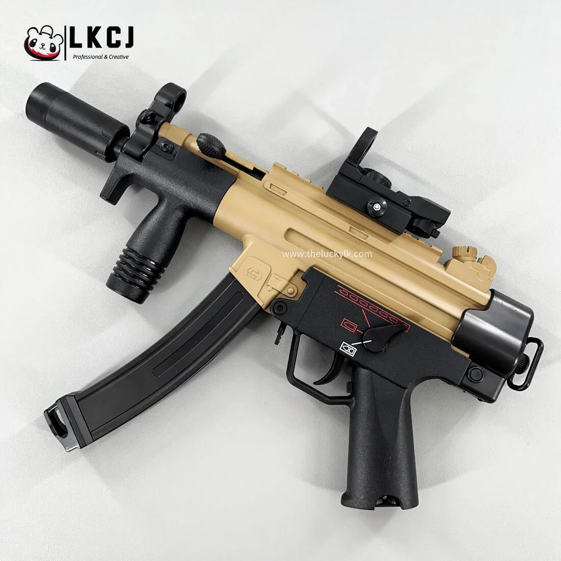 Exquisite Engraving MP5K Gel Blaster High Rate of Fire  Smooth Shooting With 7 Colors of Lighted Silencer
