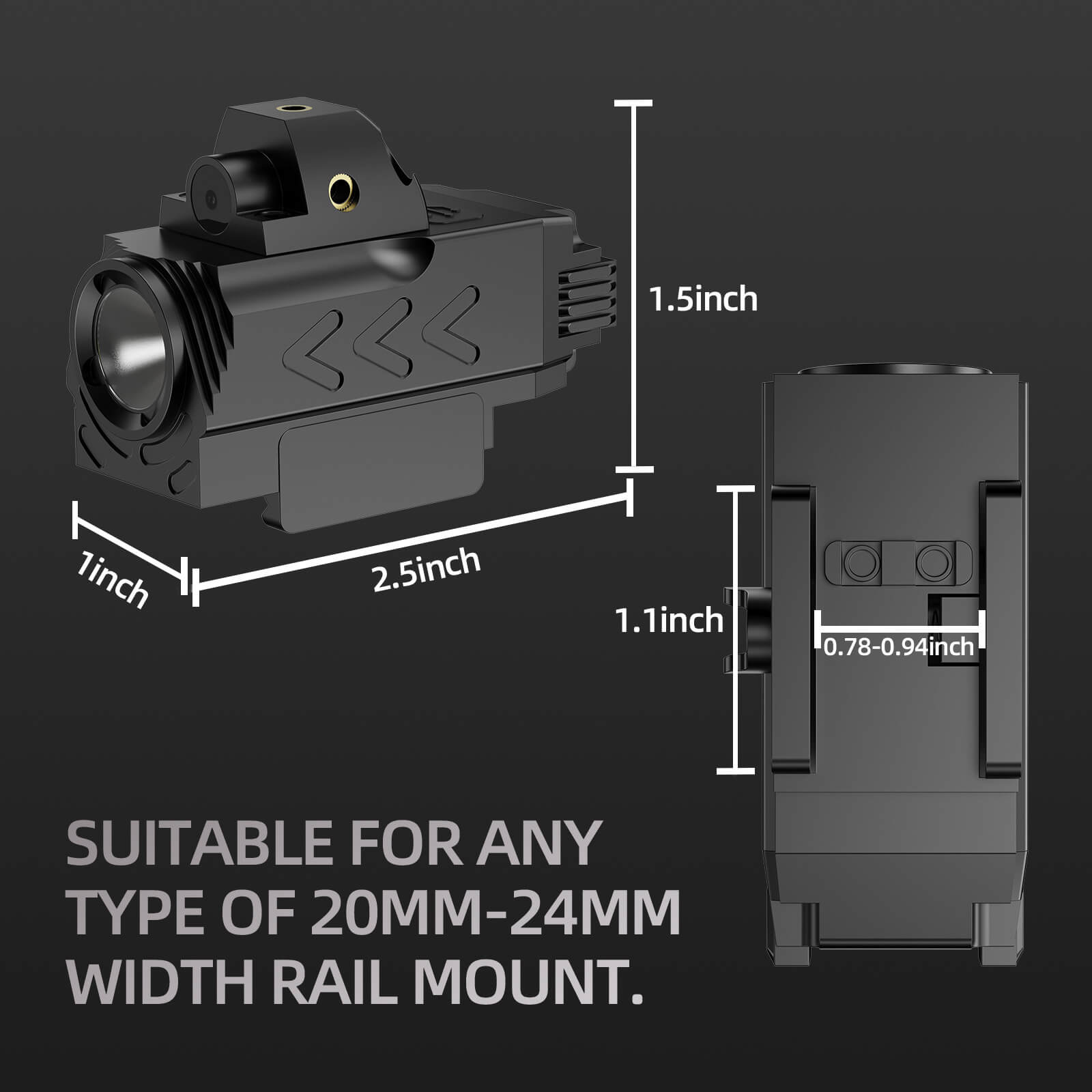 Metal Flashlight With Adjustable Rail LKCJ