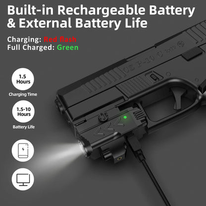 Metal Flashlight With Adjustable Rail LKCJ