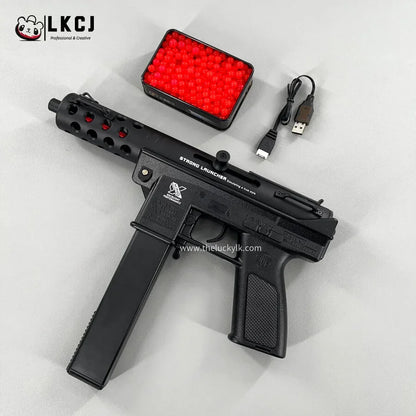 Gold/Sliver TEC9 Gel Blaster With 7 Colors of Lighted Silencer LKCJ