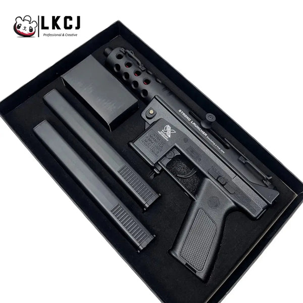 Gold/Sliver TEC9 Gel Blaster With 7 Colors of Lighted Silencer