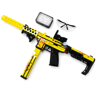 Gold/Sliver TEC9 Gel Blaster With 7 Colors of Lighted Silencer