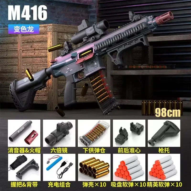 Toy Shell Ejection Rifles Gun Electric M416 Rifle With Shell Ejecting Nerf Toy Gun freeshipping - LKCJ