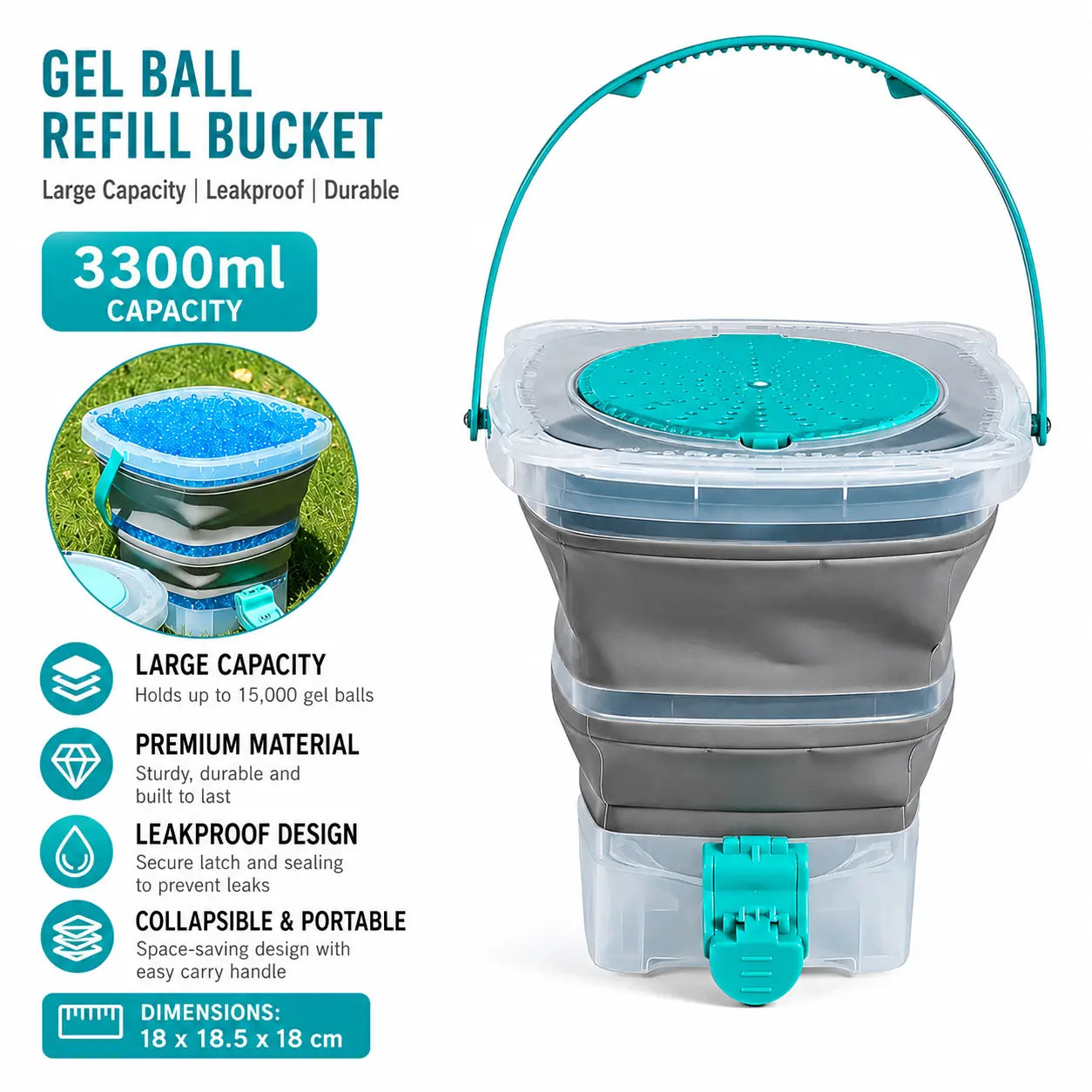 Multifunctional Gel Ball Soaking Bucket
