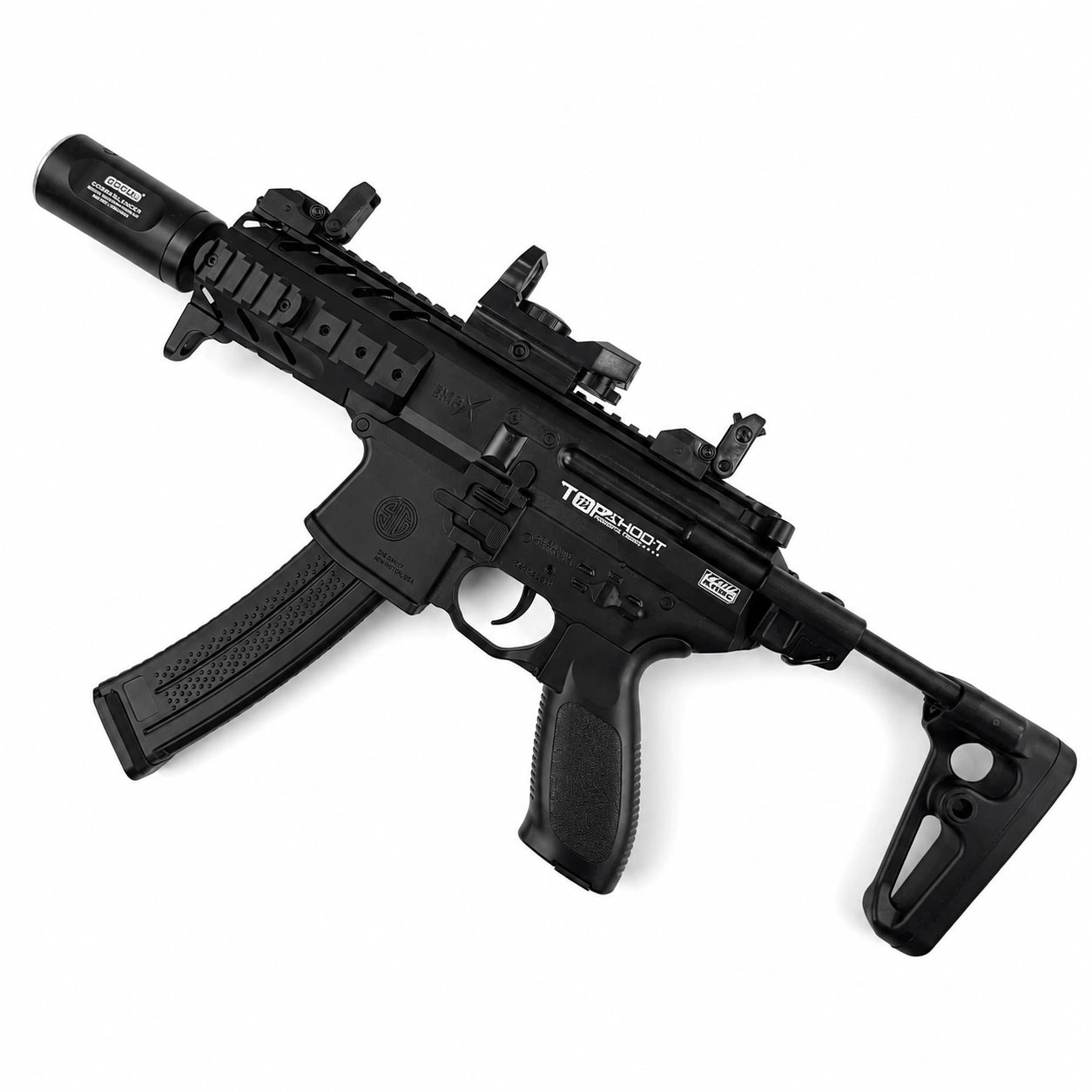Exquisite Engraving Mpx Gel Blaster High Rate of Fire  Smooth Shooting With 7 Colors of Lighted Silencer