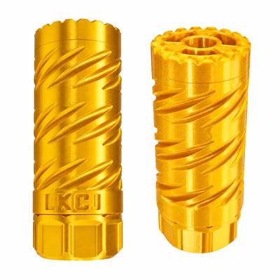 LKCJ Willow Leaf smoke tracer unit in Gold, shown from two angles