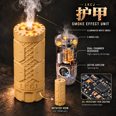 LKCJ Smoke Tracer Unit for Gel Blasters & Airsoft Guns– UV Tracer & Simulated Muzzle Flash