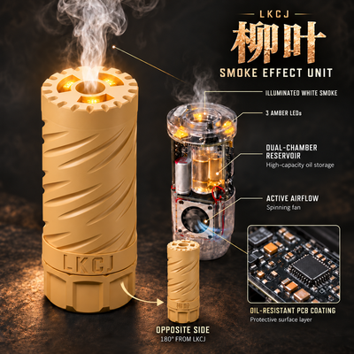 LKCJ Smoke Tracer Unit for Gel Blasters & Airsoft Guns– UV Tracer & Simulated Muzzle Flash