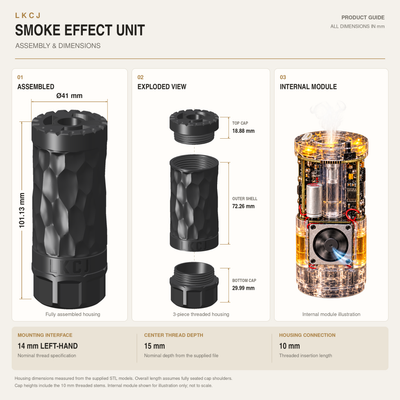 LKCJ Smoke Tracer Unit for Gel Blasters & Airsoft Guns– UV Tracer & Simulated Muzzle Flash