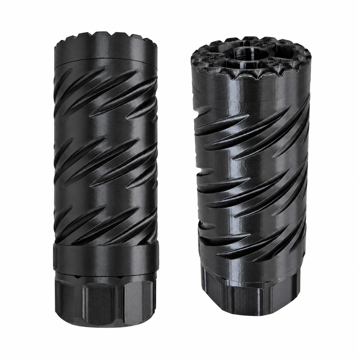 LKCJ Willow Leaf smoke tracer unit in Silk Black, shown from two angles