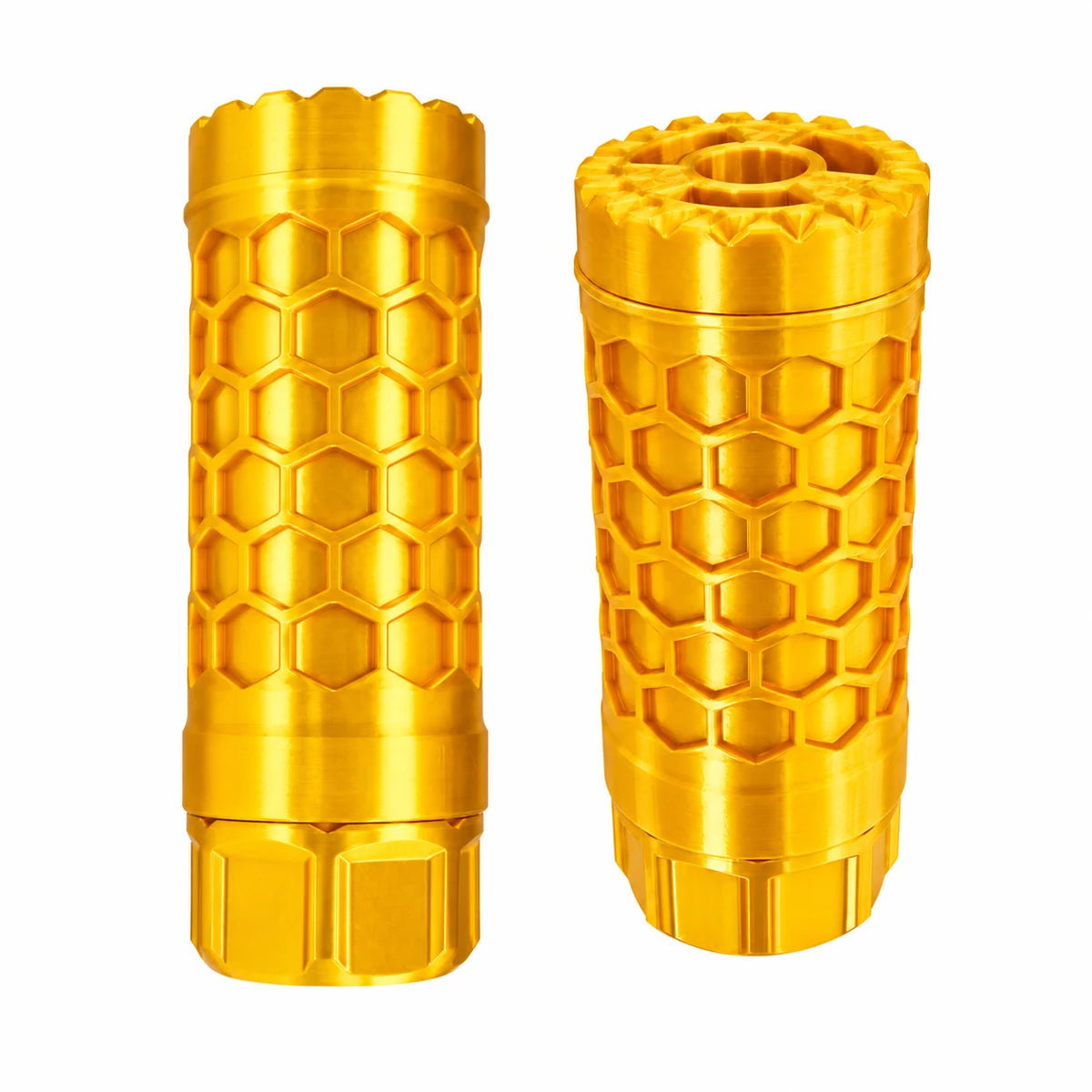 LKCJ Honeycomb smoke tracer unit in Gold, shown from two angles