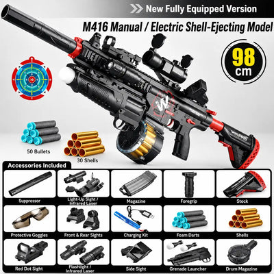 Electric M416 Rifle With Shell Ejecting Nerf Toy Gun