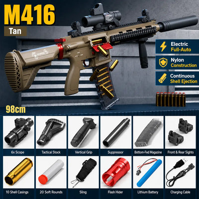 Electric M416 Rifle With Shell Ejecting Nerf Toy Gun