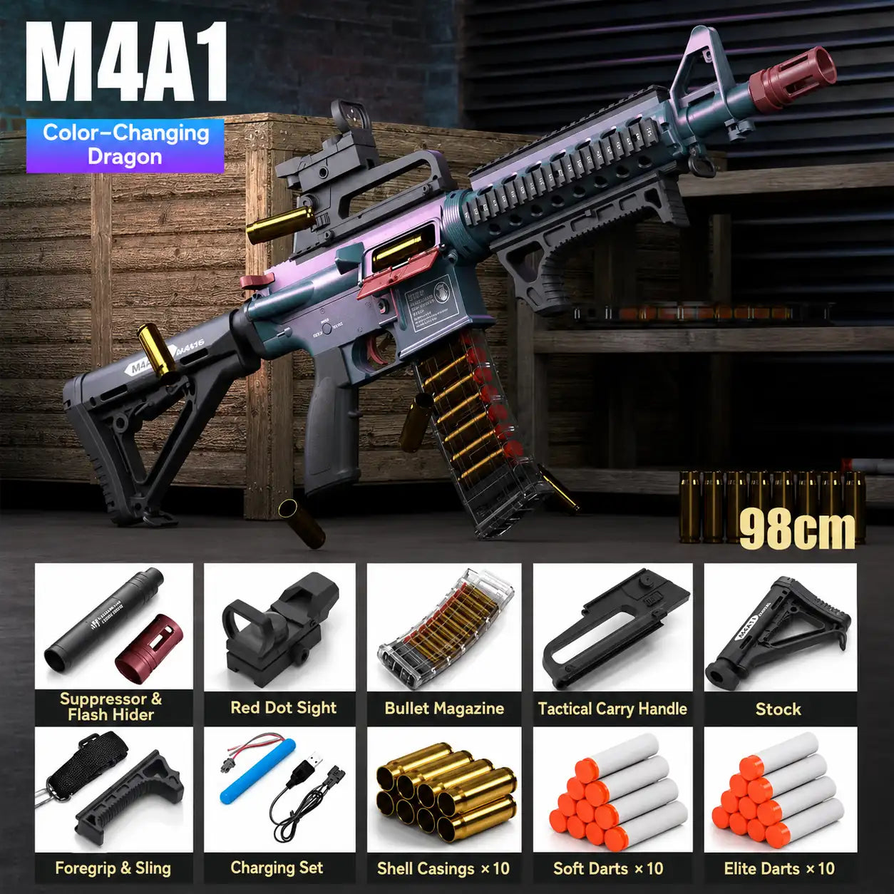 Electric M416 Rifle With Shell Ejecting Nerf Toy Gun
