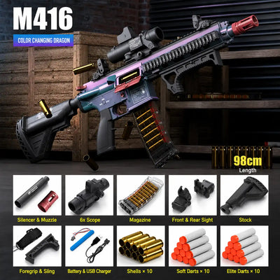 Electric M416 Rifle With Shell Ejecting Nerf Toy Gun