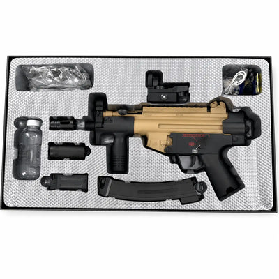 Exquisite Engraving MP5K Gel Blaster High Rate of Fire  Smooth Shooting With 7 Colors of Lighted Silencer
