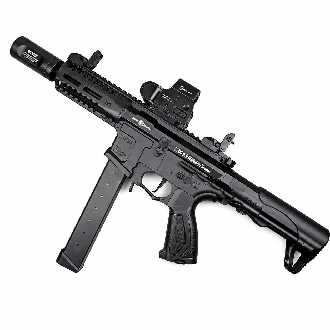 Exquisite Engraving ARP9 Gel Blaster High Rate of Fire  Smooth Shooting With 7 Colors of Lighted Silencer